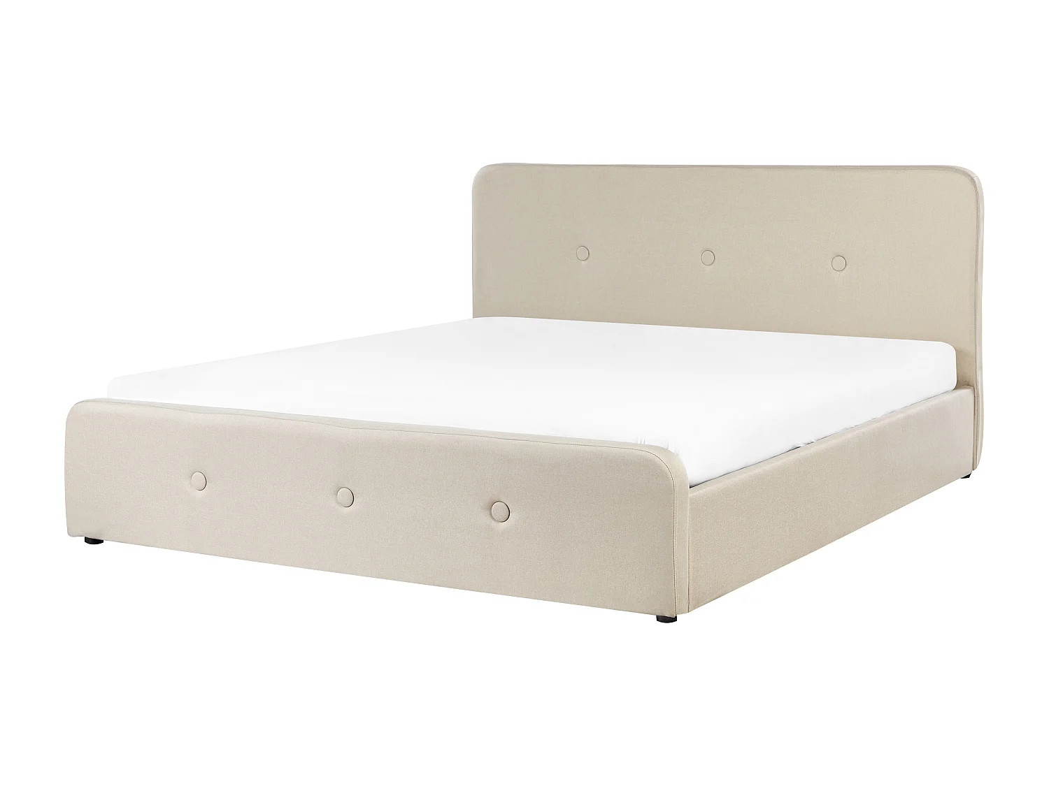 Bed met opbergruimte Kunstlinnen RENNES 180 x 200 cm Beige