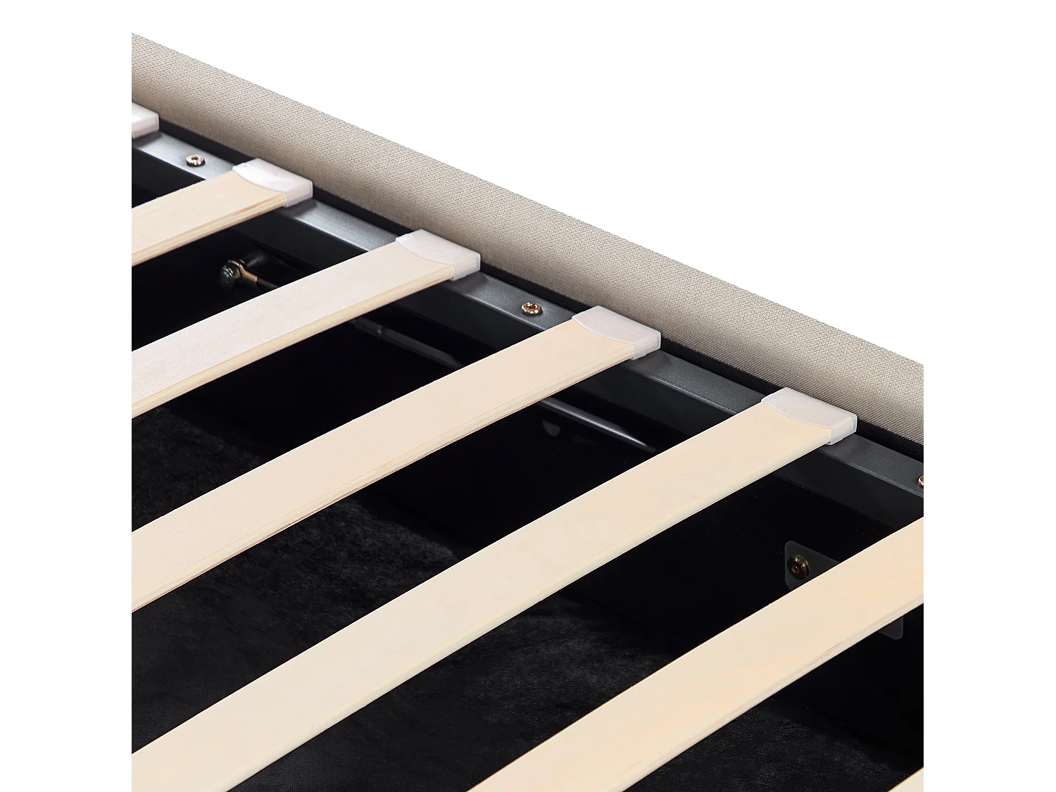 Bed met opbergruimte Kunstlinnen RENNES 180 x 200 cm Beige