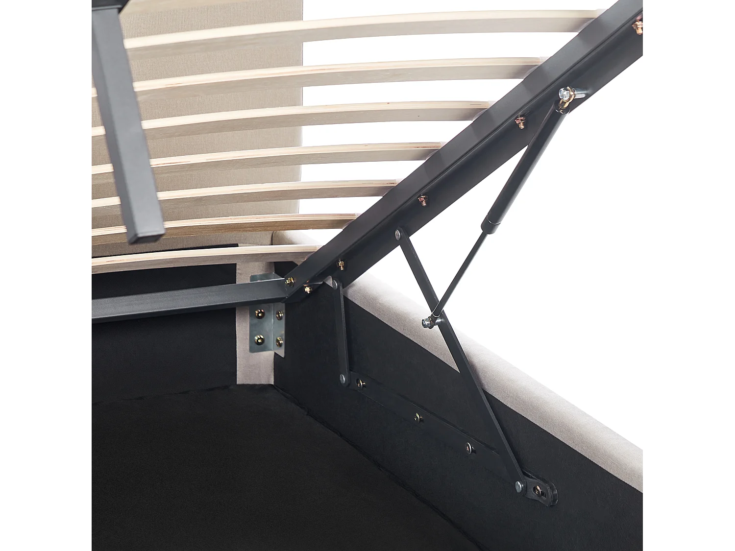 Lit ottoman Lin synthétique RENNES 180 x 200 cm Beige