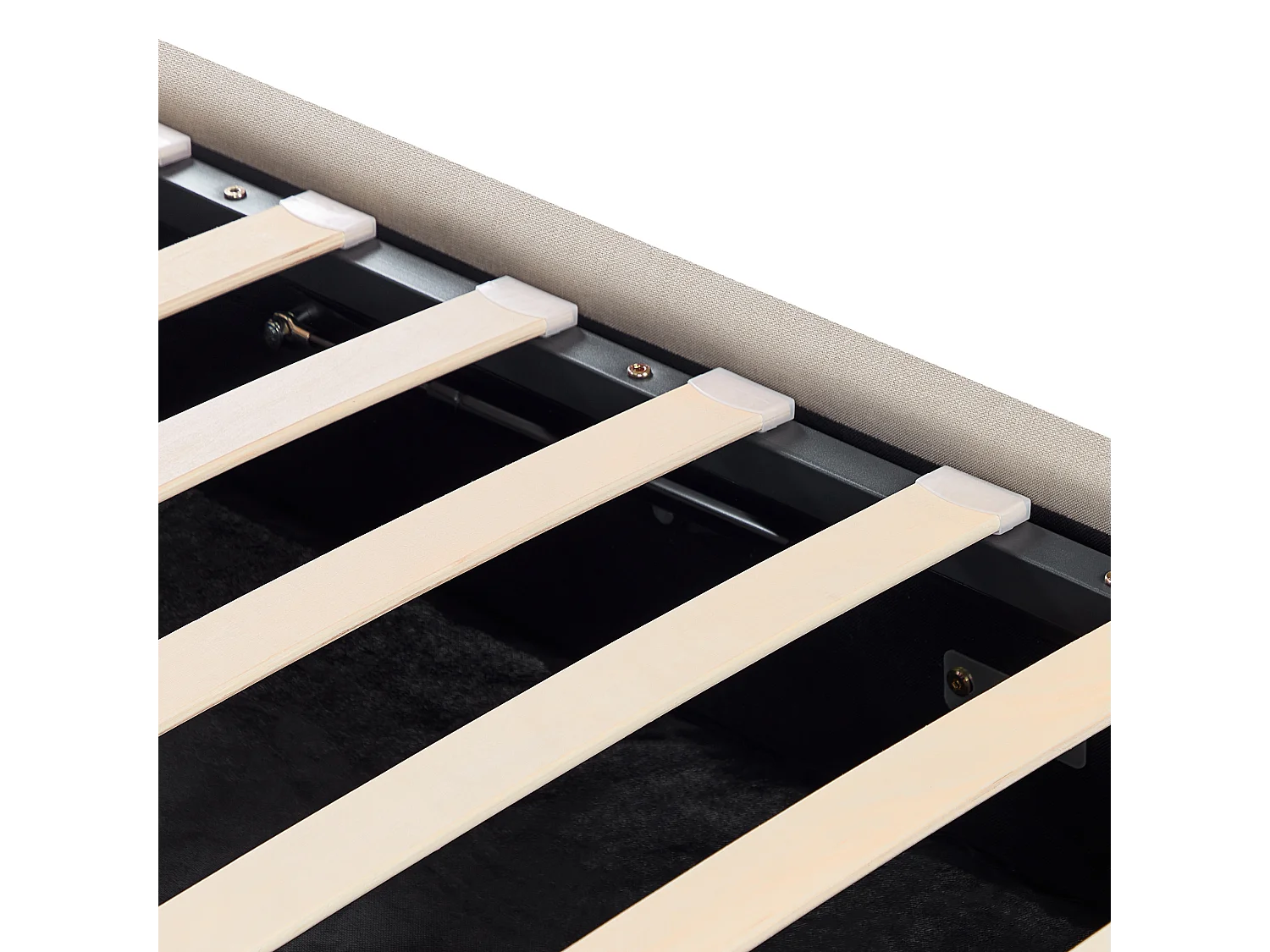 Lit ottoman Lin synthétique RENNES 180 x 200 cm Beige