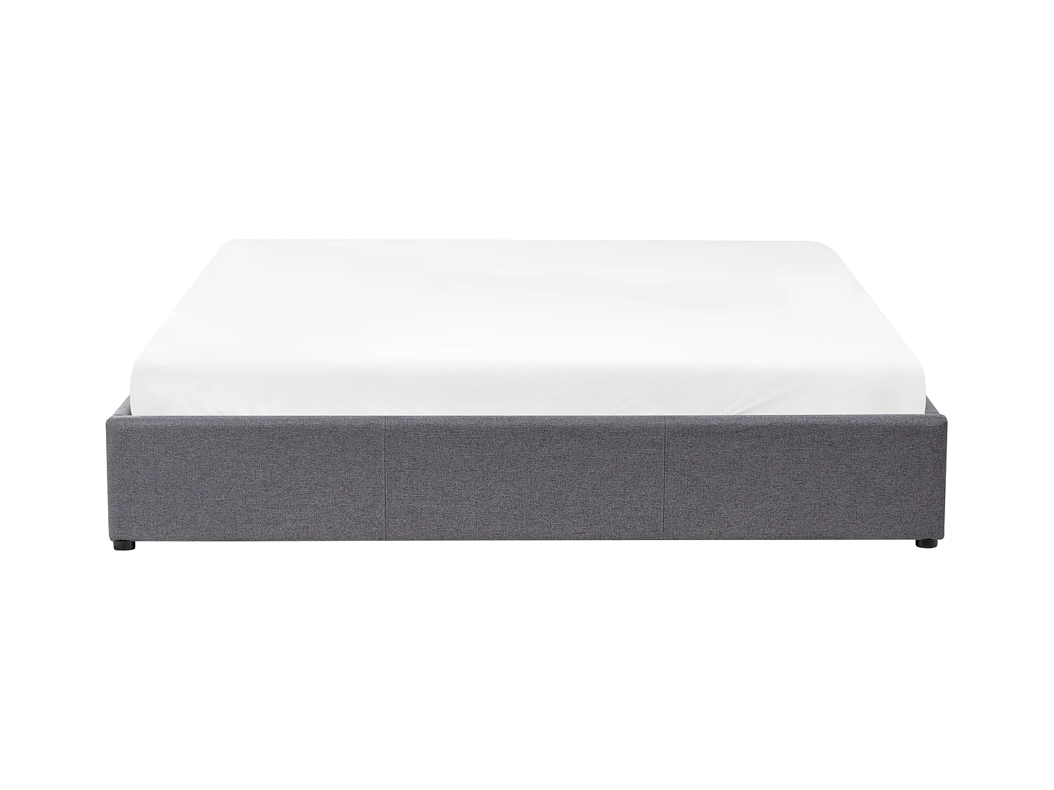 Lit ottoman sans tête de lit Tissu DINAN 180 x 200 cm Gris foncé