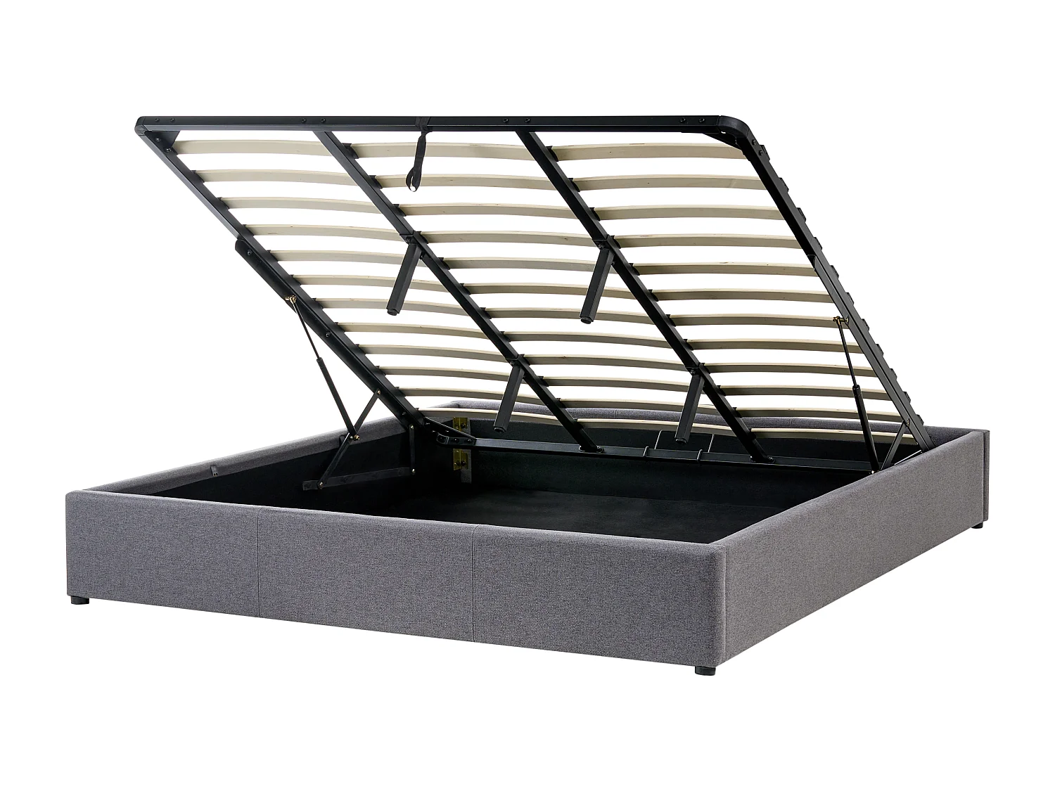 Bed met opbergruimte Stof DINAN 180 x 200 cm Donkergrijs