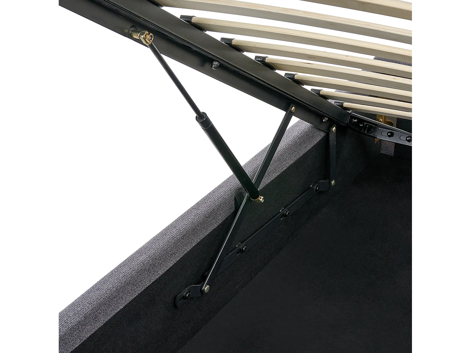 Bed met opbergruimte Stof DINAN 180 x 200 cm Donkergrijs