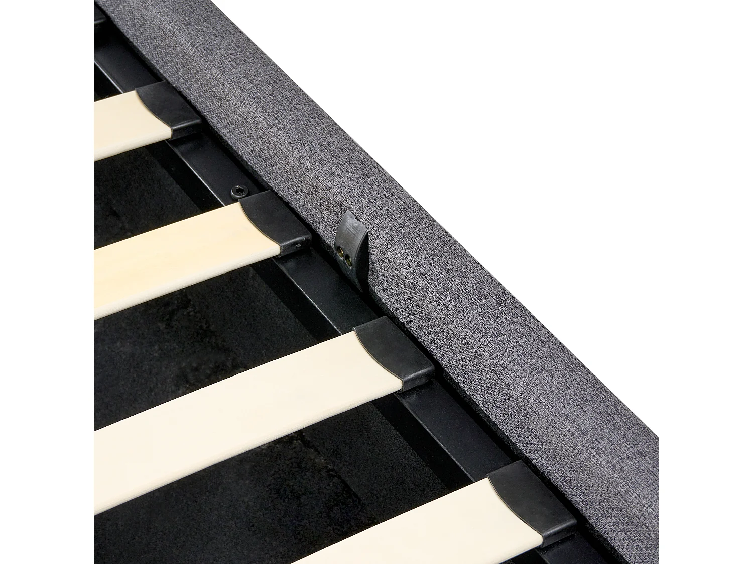 Bed met opbergruimte Stof DINAN 180 x 200 cm Donkergrijs