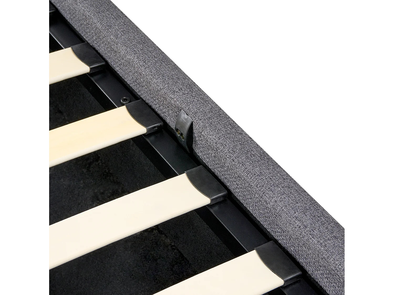 Lit ottoman sans tête de lit Tissu DINAN 180 x 200 cm Gris foncé