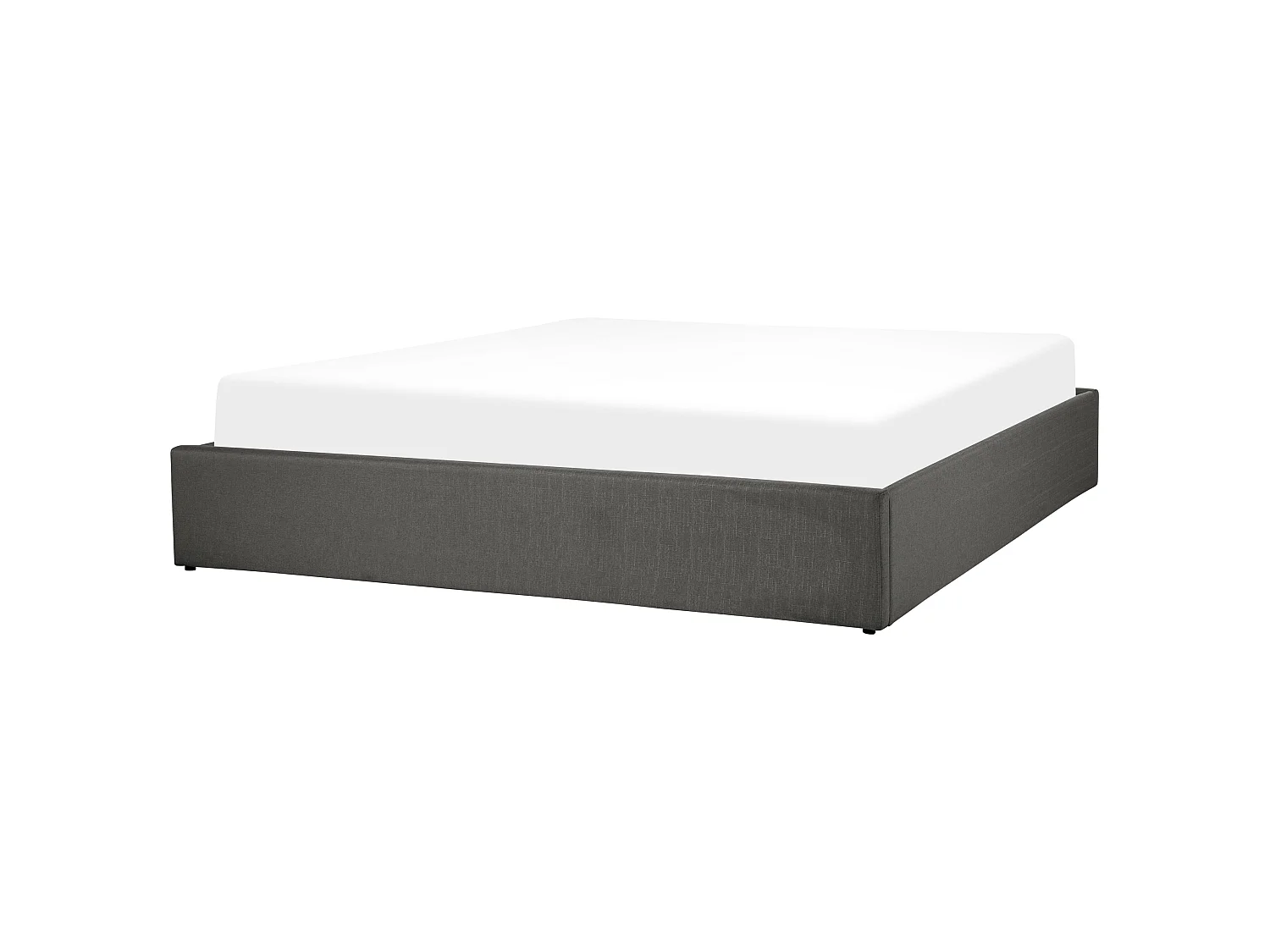 Lit ottoman sans tête de lit Tissu DINAN 180 x 200 cm Gris foncé