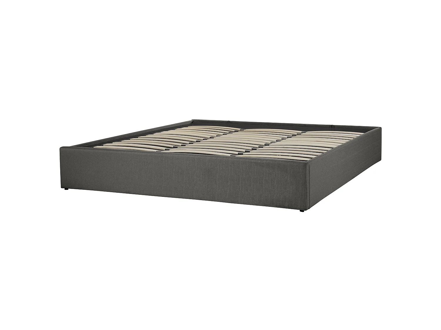 Lit ottoman sans tête de lit Tissu DINAN 180 x 200 cm Gris foncé
