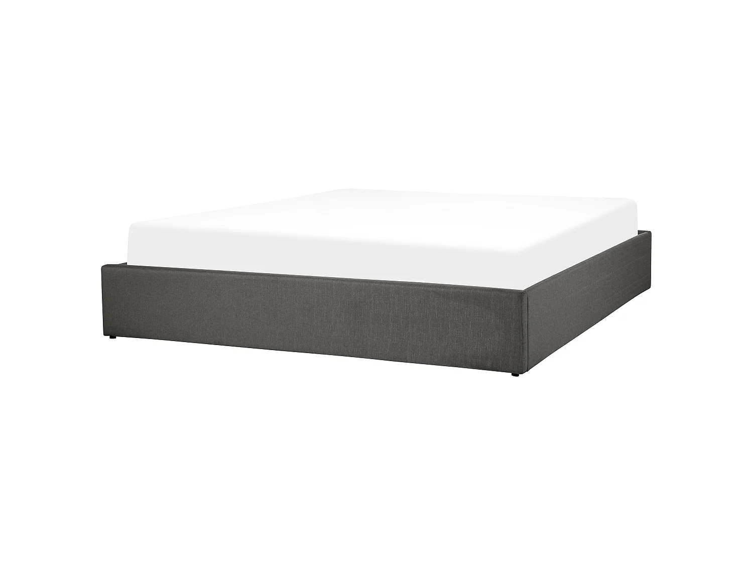 Lit ottoman sans tête de lit Tissu DINAN 180 x 200 cm Gris foncé