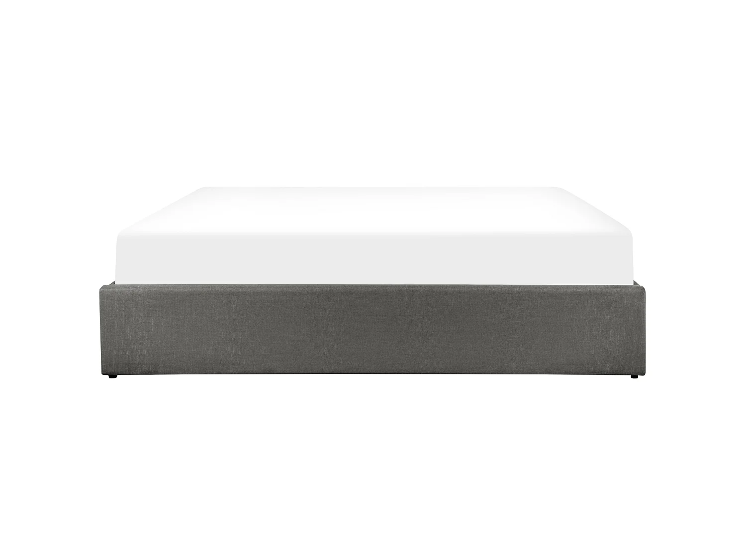 Lit ottoman sans tête de lit Tissu DINAN 180 x 200 cm Gris foncé