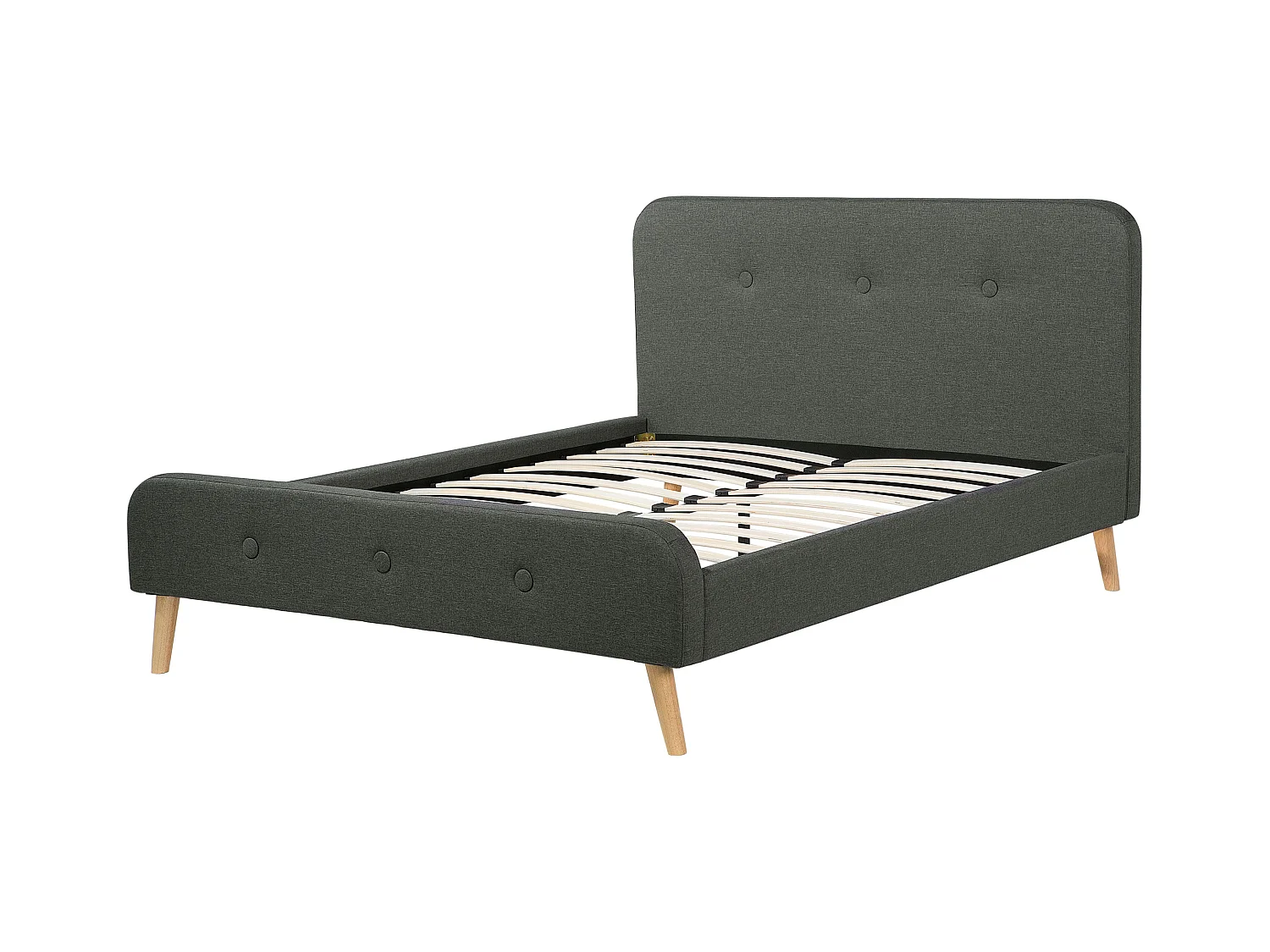 Polsterbett Leinenoptik grau Lattenrost 140 x 200 cm Rennes