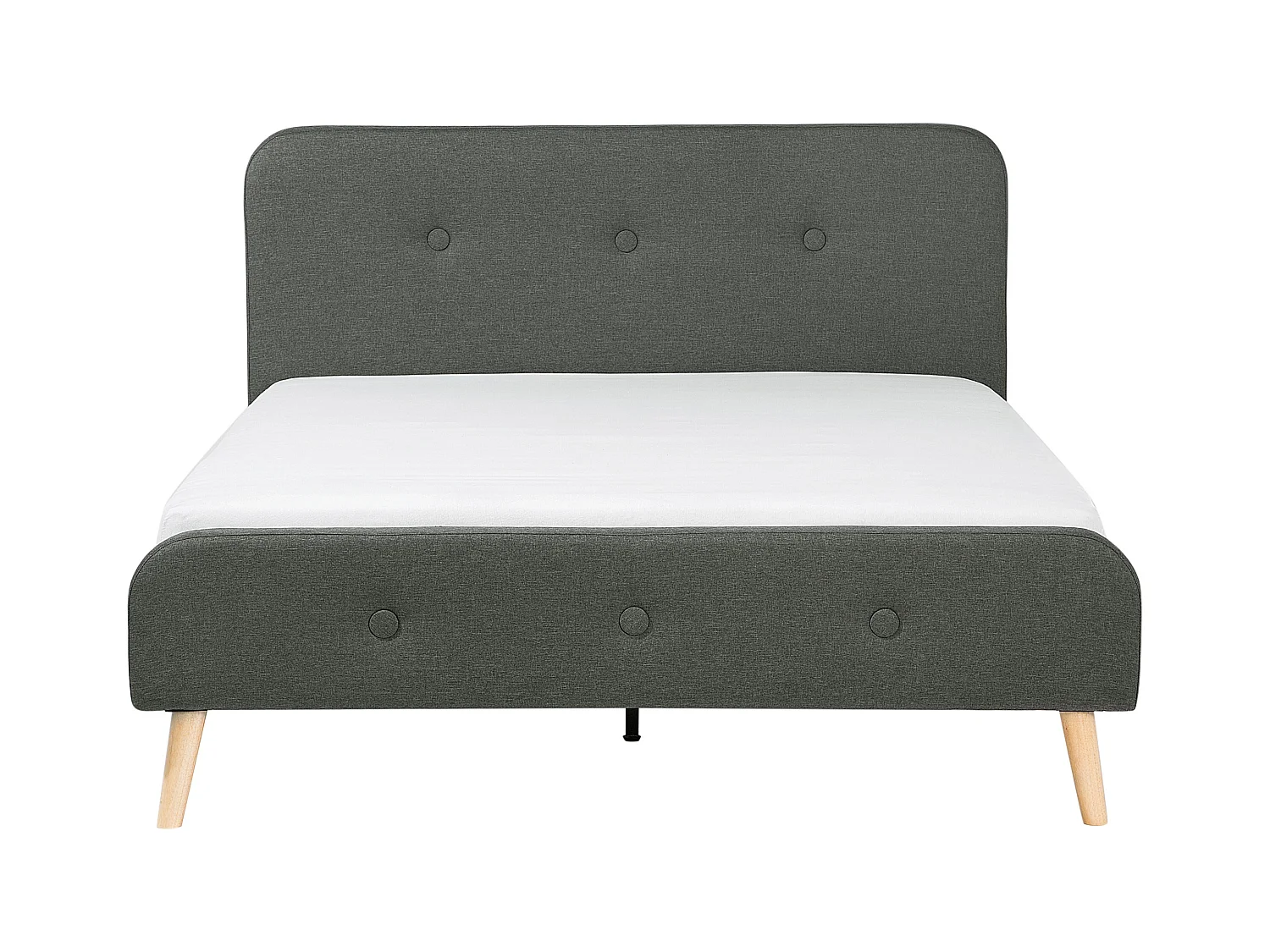 Polsterbett Leinenoptik grau Lattenrost 140 x 200 cm Rennes