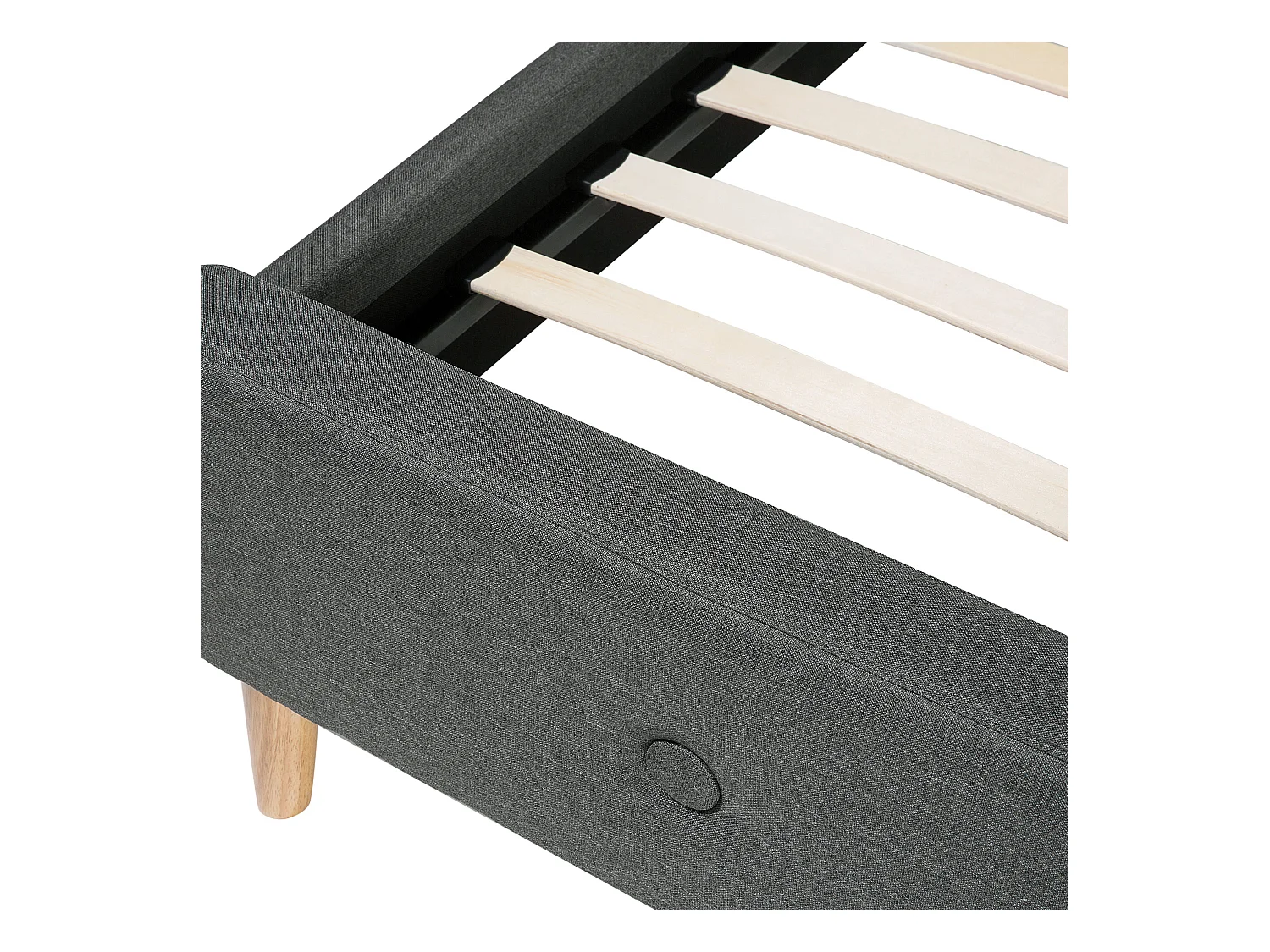 Polsterbett Leinenoptik grau Lattenrost 140 x 200 cm Rennes