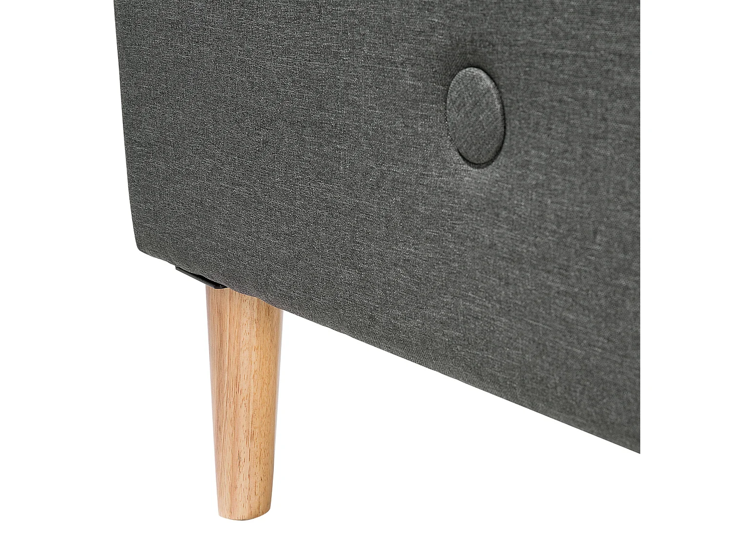 Lit avec sommier Tissu RENNES 140 x 200 cm Gris foncé