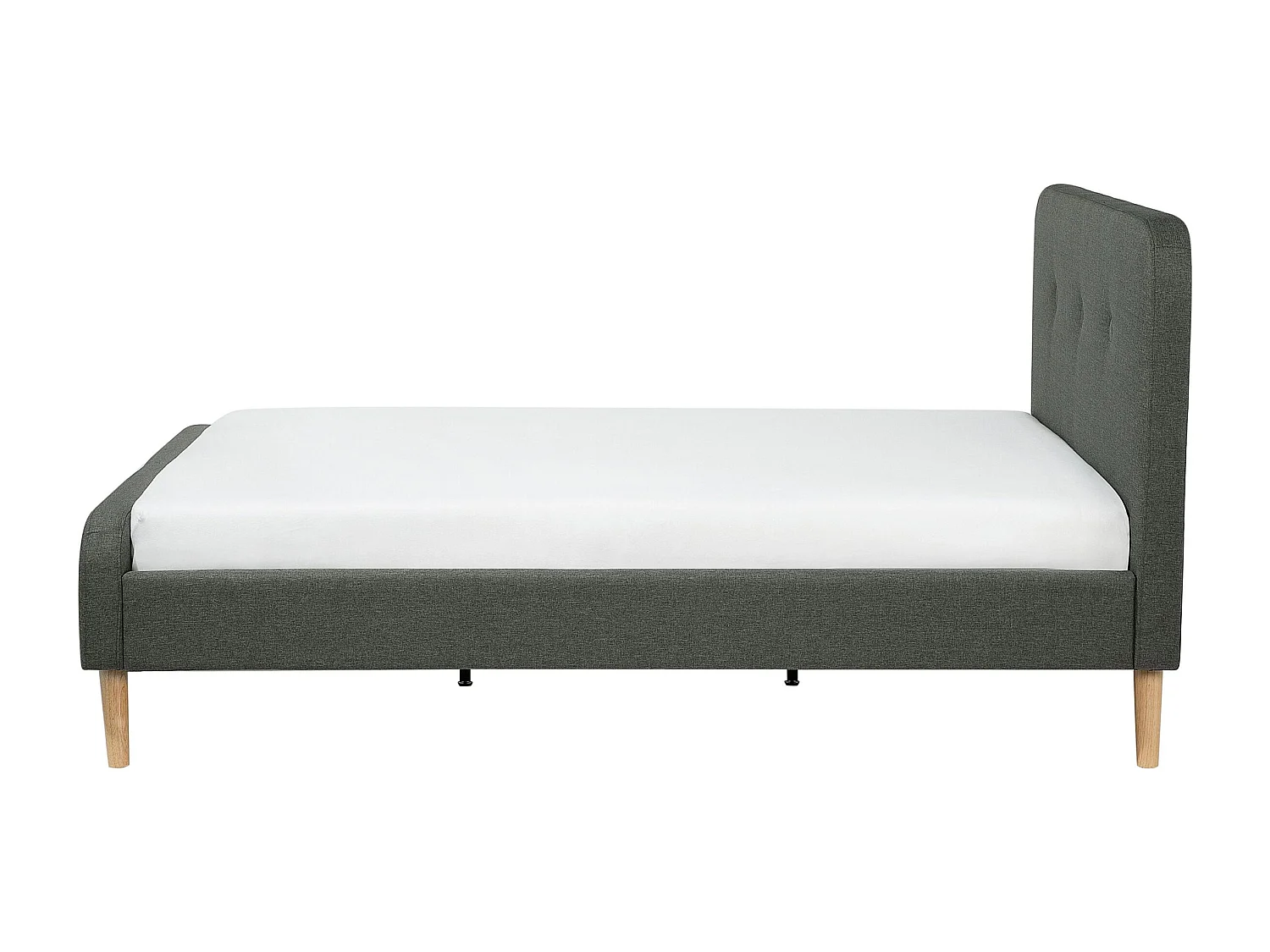 Bett mit Lattenrost Stoff RENNES 140 x 200 cm Dunkelgrau