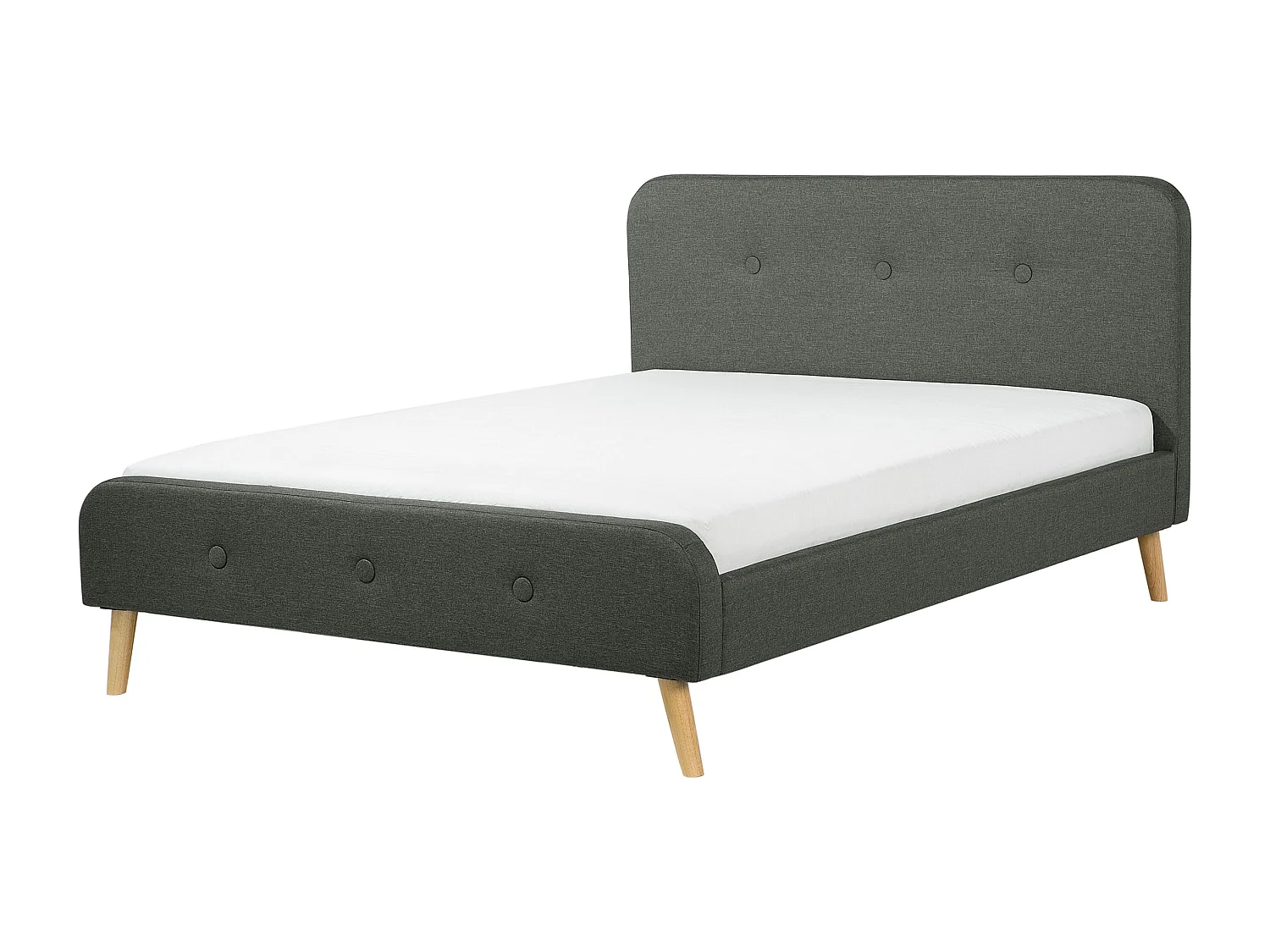 Bett mit Lattenrost Stoff RENNES 140 x 200 cm Dunkelgrau