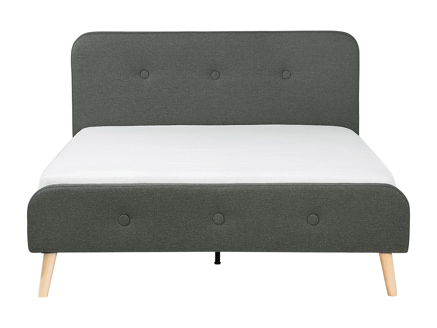 Bett mit Lattenrost Stoff RENNES 140 x 200 cm Dunkelgrau