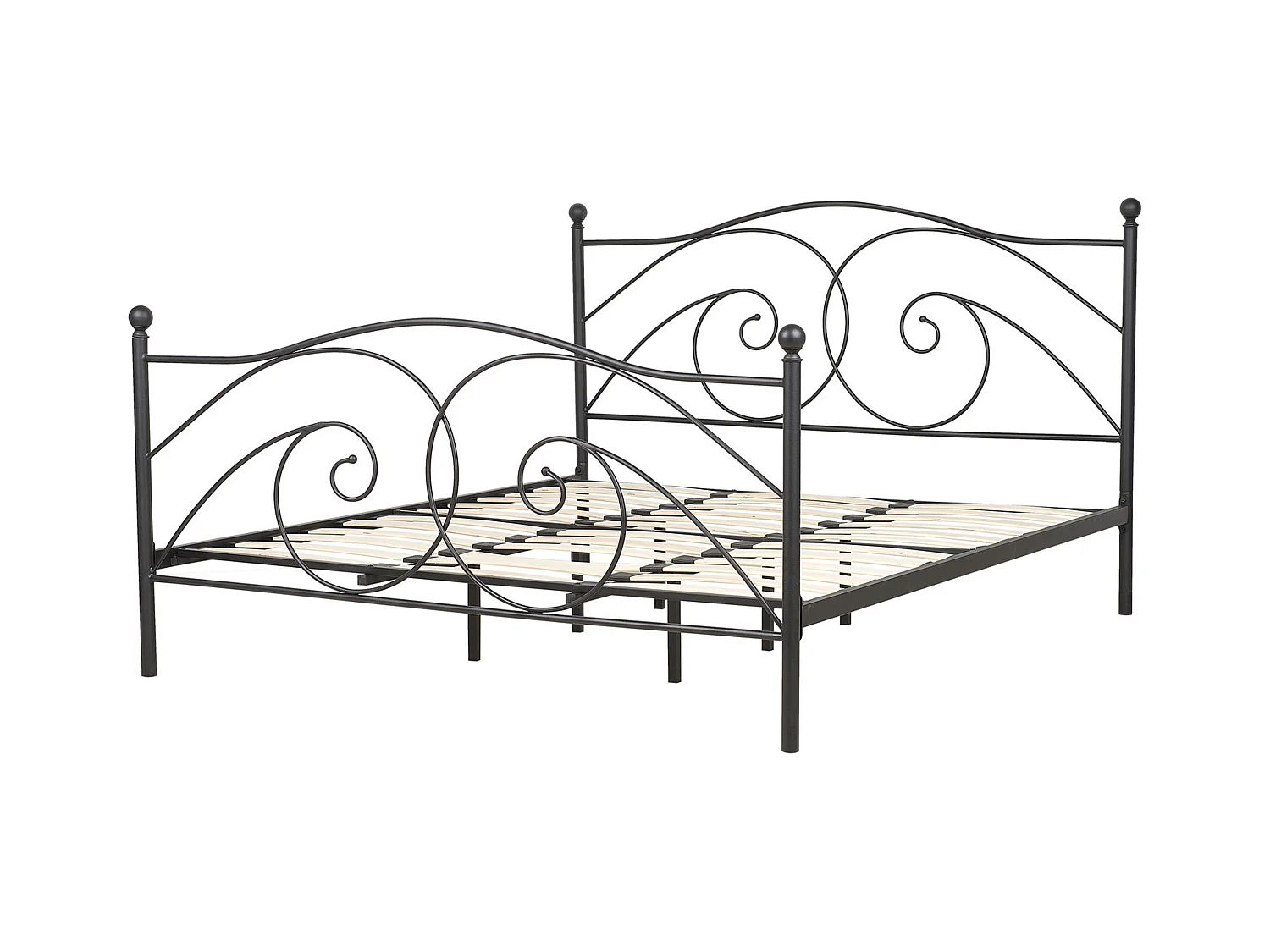 Lit avec sommier Métal DINARD 180 x 200 cm Noir