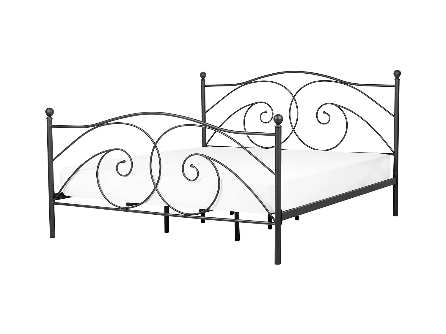 Komfortables Metallbett in romantischem Stil 180 x 200 cm schwarz Dinard
