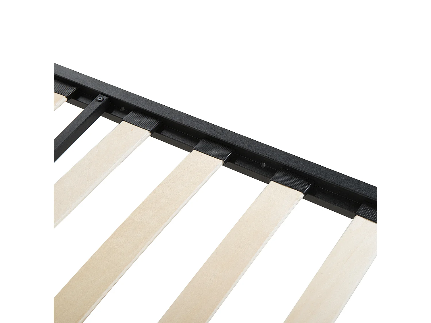 Łóżko metalowe podwójne DINARD 180x200 cm czarne matowe w stylu retro romantycznym z solidnym stelażem na listwach