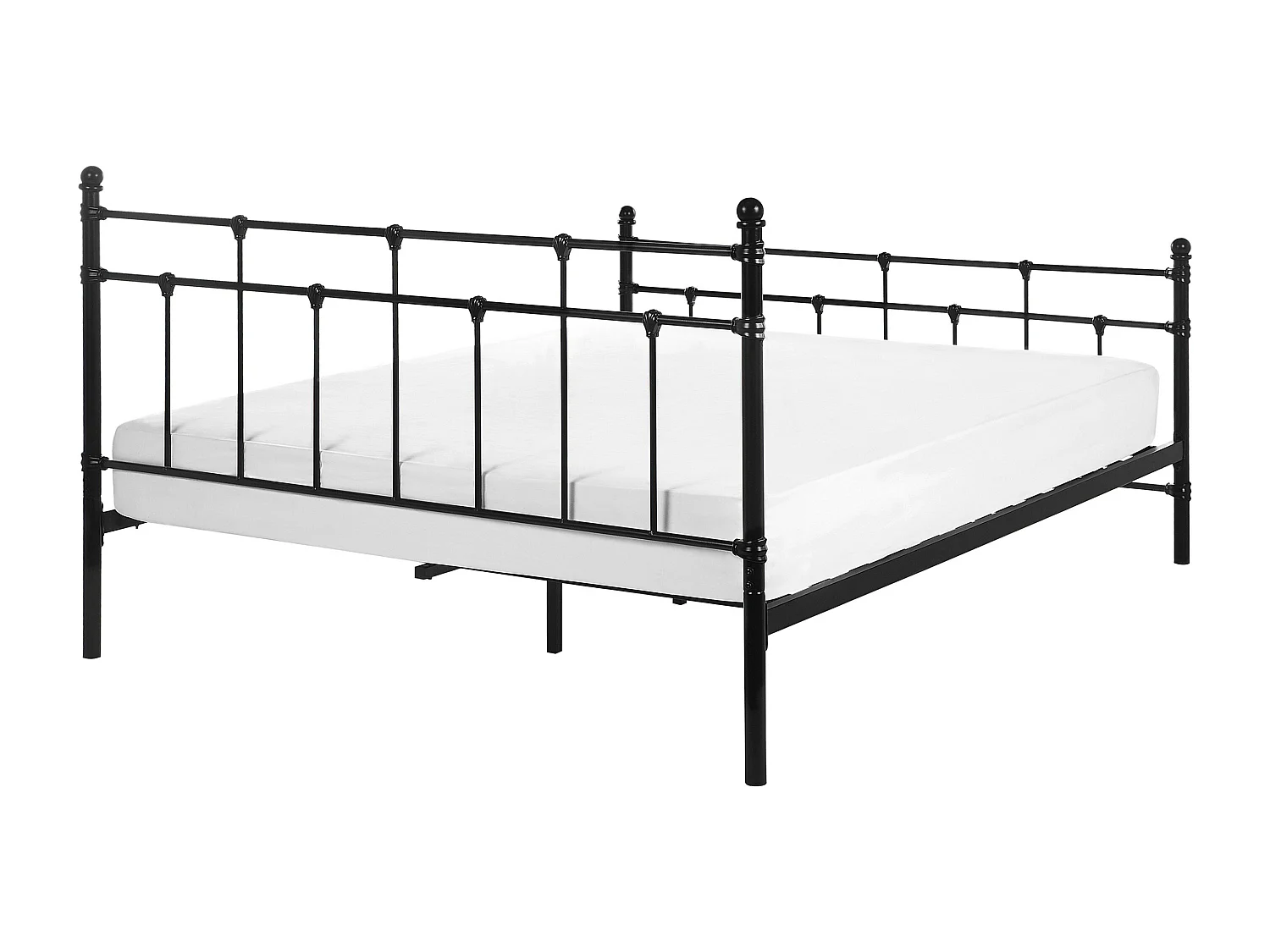 Lit avec sommier Métal LYNX 160 x 200 cm Noir