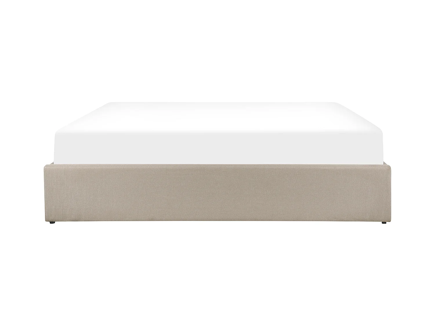 Lit ottoman sans tête de lit Tissu DINAN 180 x 200 cm Marron clair