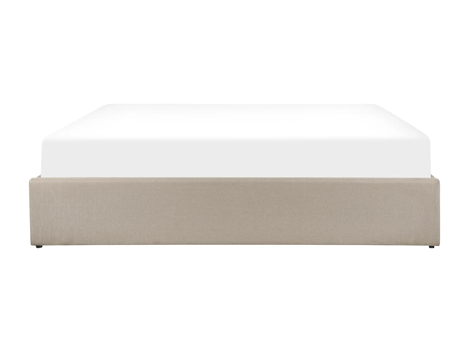 Lit ottoman sans tête de lit Tissu DINAN 180 x 200 cm Marron clair