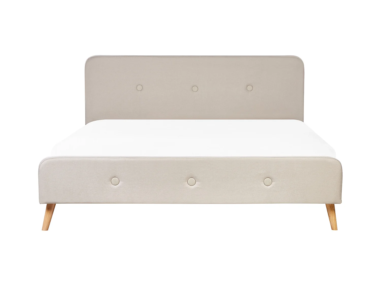 Polsterbett Leinenoptik beige Lattenrost 180 x 200 cm Rennes