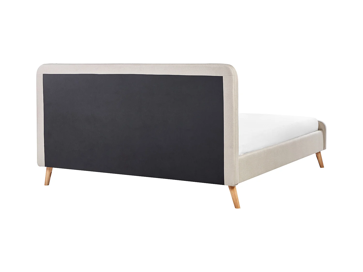 Polsterbett Leinenoptik beige Lattenrost 180 x 200 cm Rennes