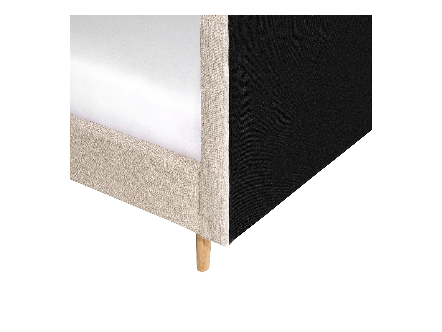 Polsterbett Leinenoptik beige Lattenrost 180 x 200 cm Rennes