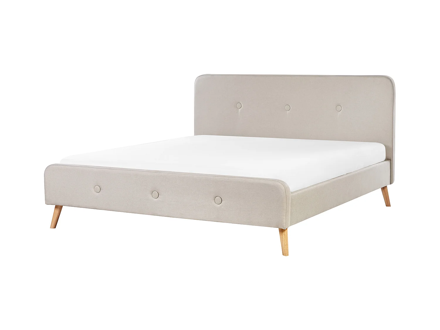 Lit avec sommier Lin synthétique RENNES 180 x 200 cm Beige clair