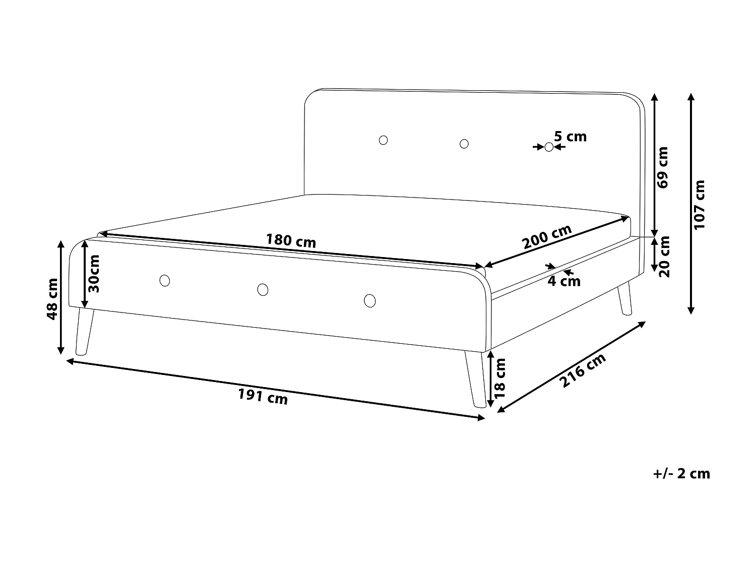 Lit avec sommier Lin synthétique RENNES 180 x 200 cm Beige clair