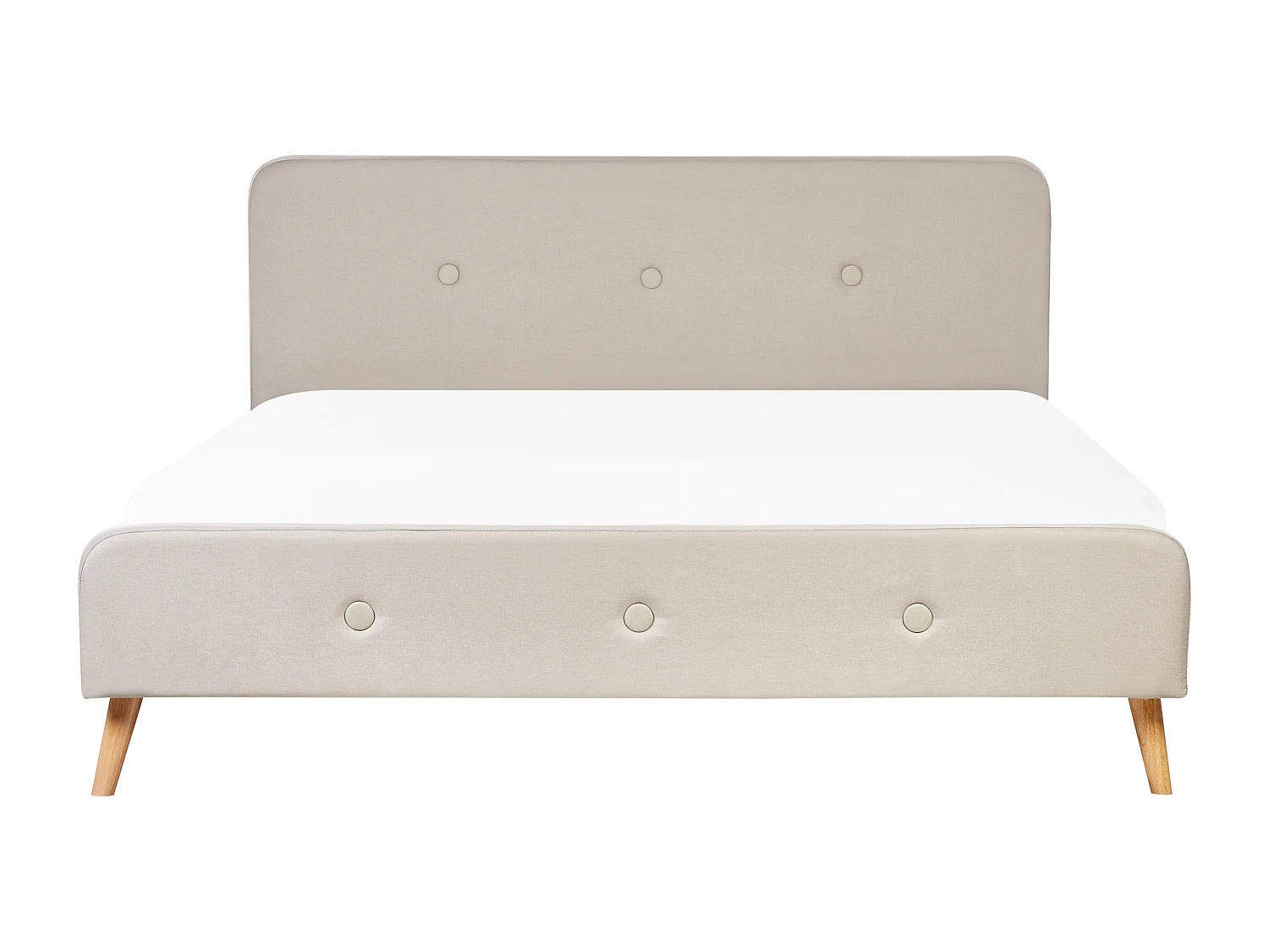 Lit avec sommier Lin synthétique RENNES 180 x 200 cm Beige clair