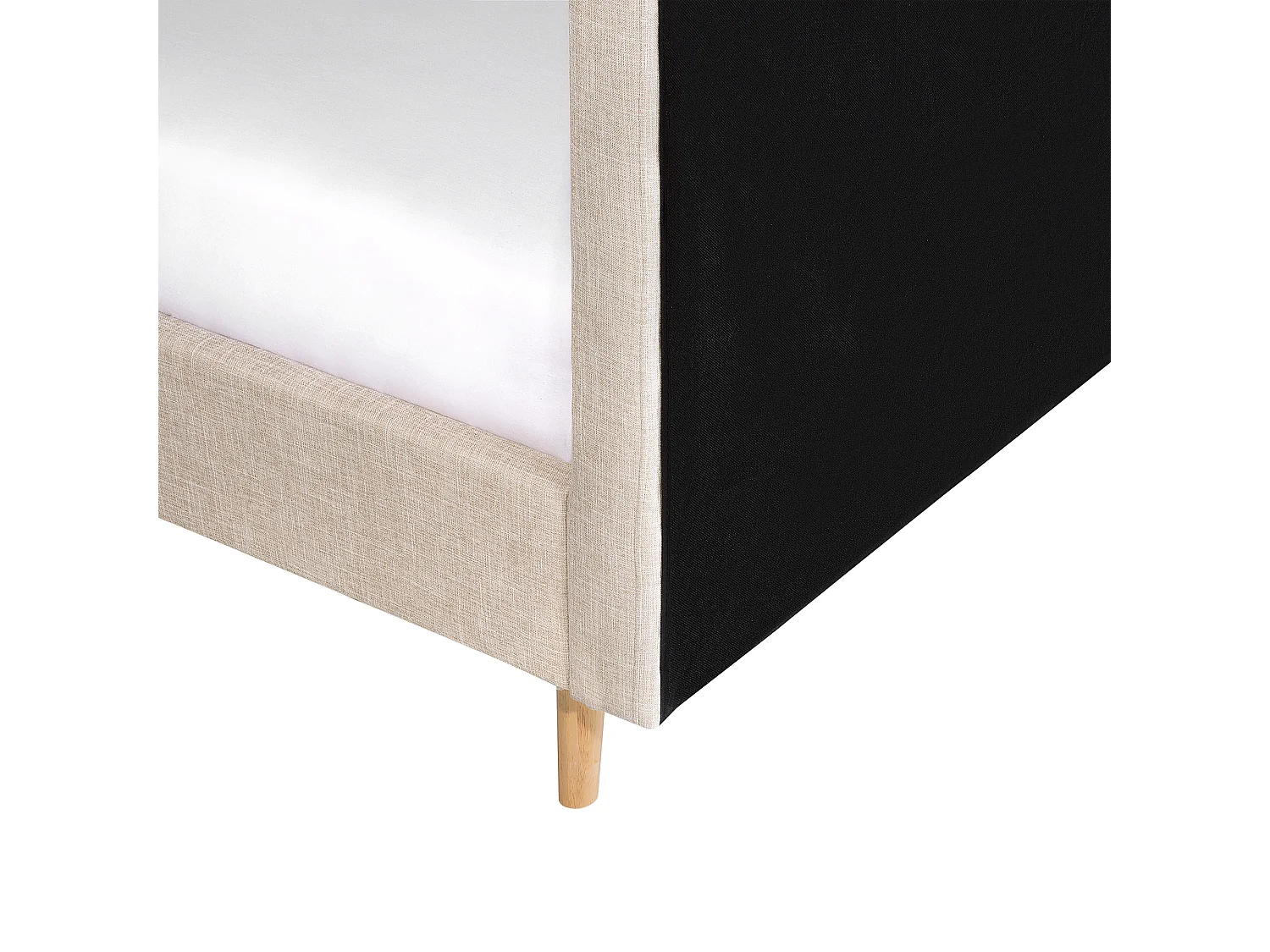 Lit avec sommier Lin synthétique RENNES 180 x 200 cm Beige clair