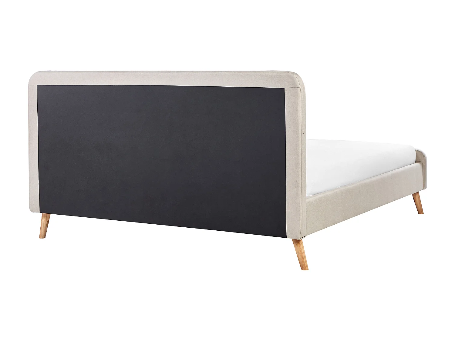Lit avec sommier Lin synthétique RENNES 180 x 200 cm Beige clair