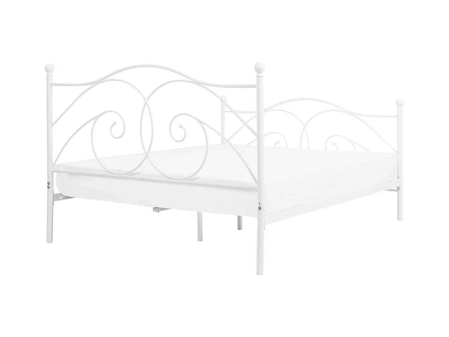 Lit avec sommier Métal DINARD 160 x 200 cm Blanc