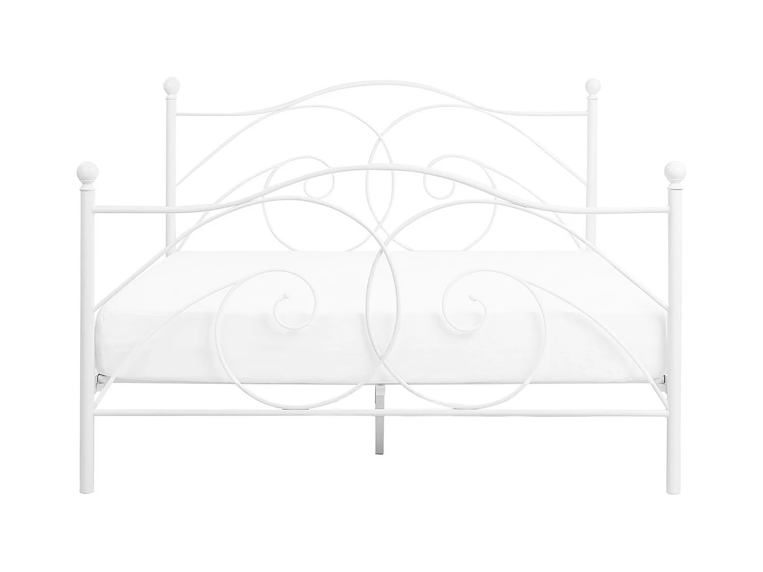 Lit avec sommier Métal DINARD 160 x 200 cm Blanc