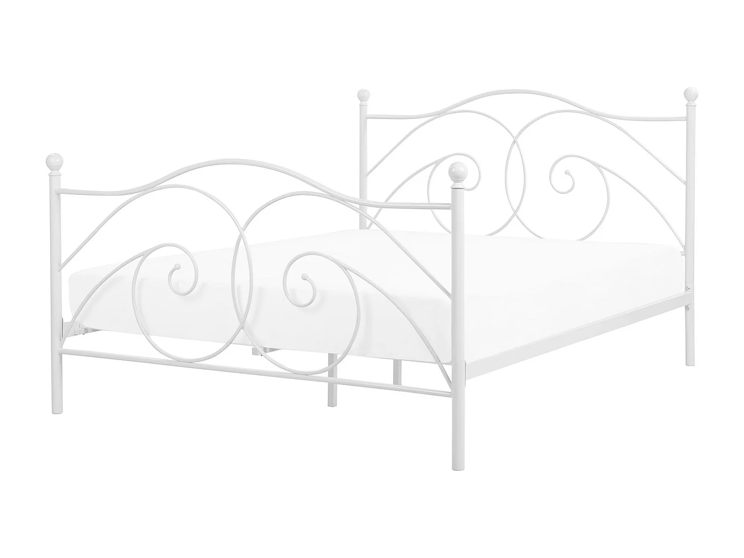 Lit avec sommier Métal DINARD 160 x 200 cm Blanc
