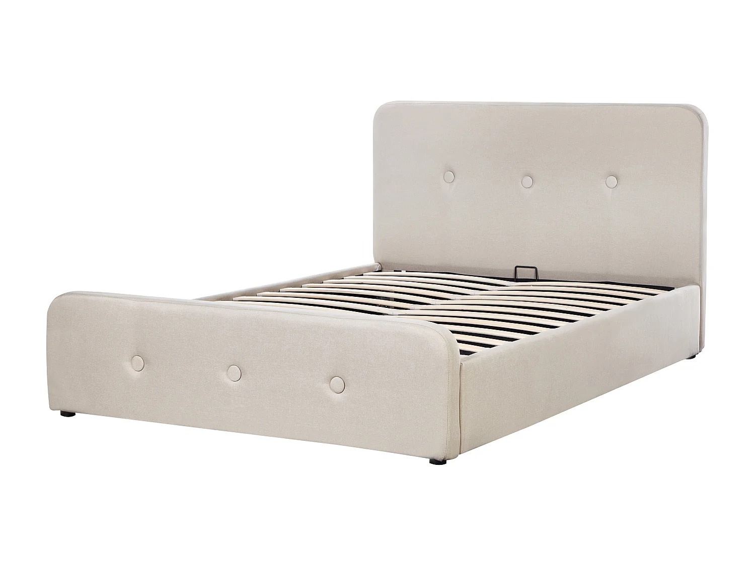 Cama con almacenaje Tela RENNES 140 x 200 cm Beige