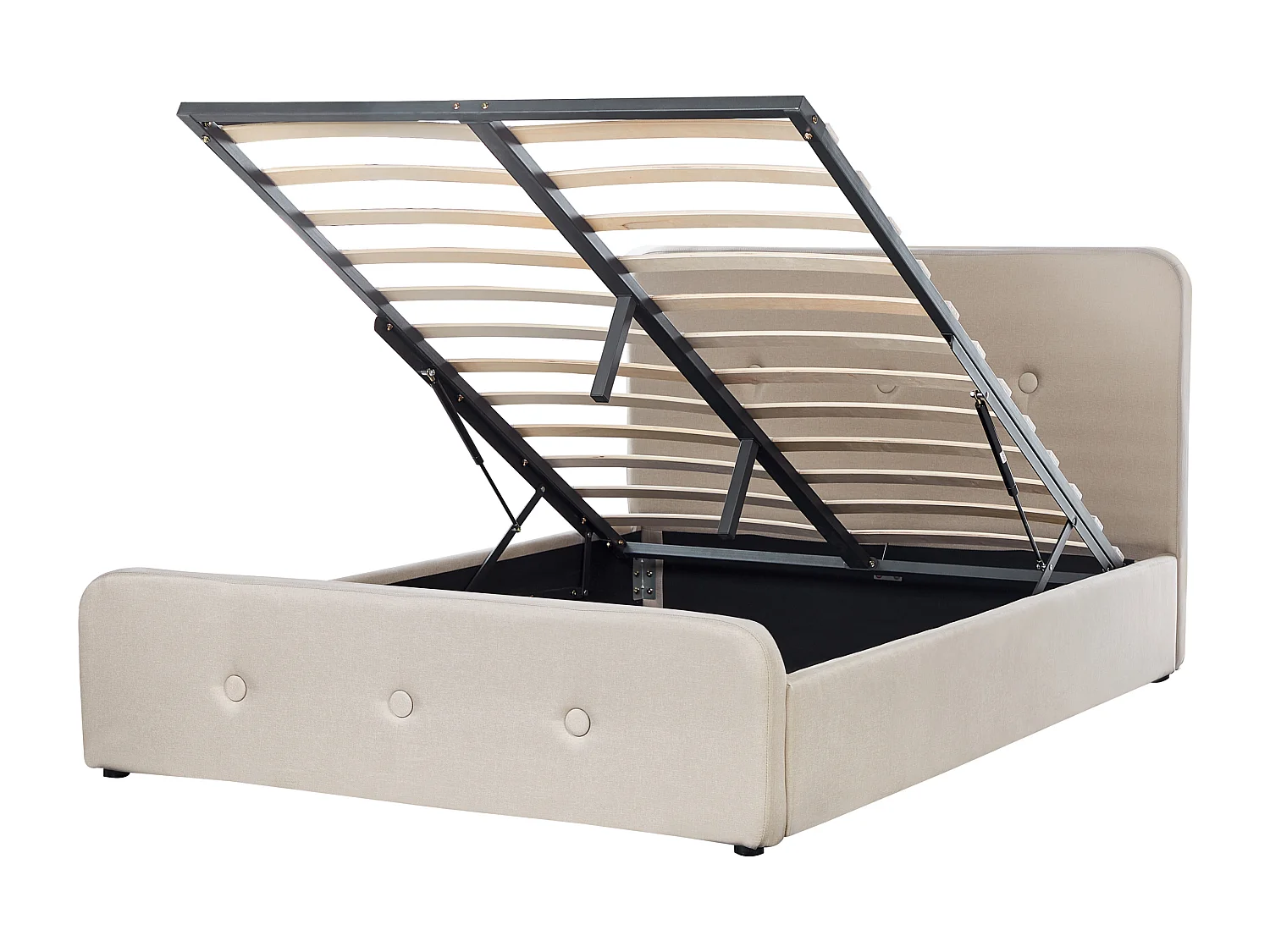 Bett mit Stauraum Stoff RENNES 140 x 200 cm Beige