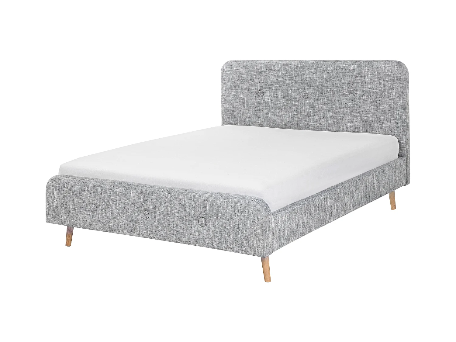 Lit avec sommier Tissu RENNES 180 x 200 cm Gris clair