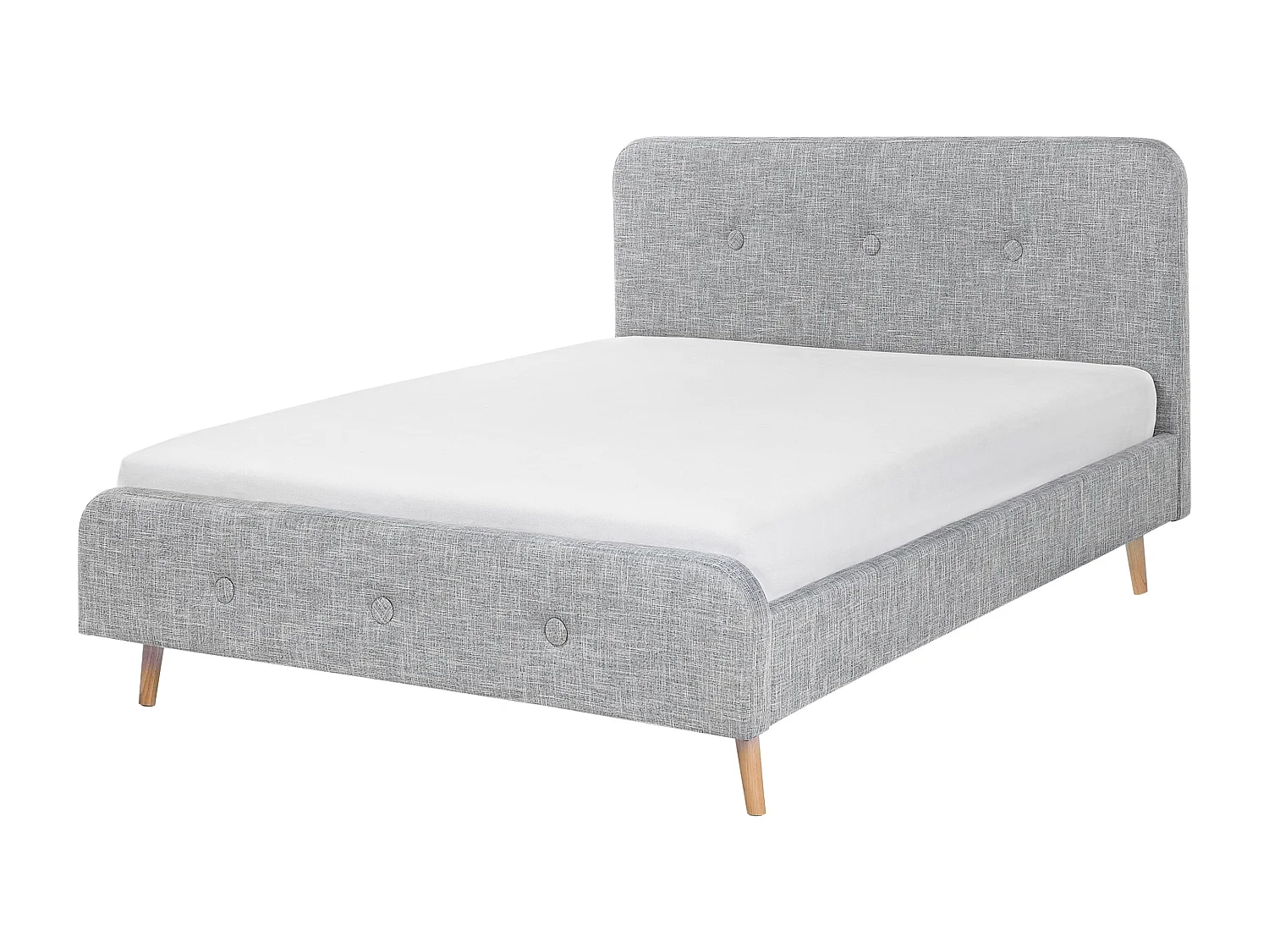 Lit avec sommier Tissu RENNES 180 x 200 cm Gris clair