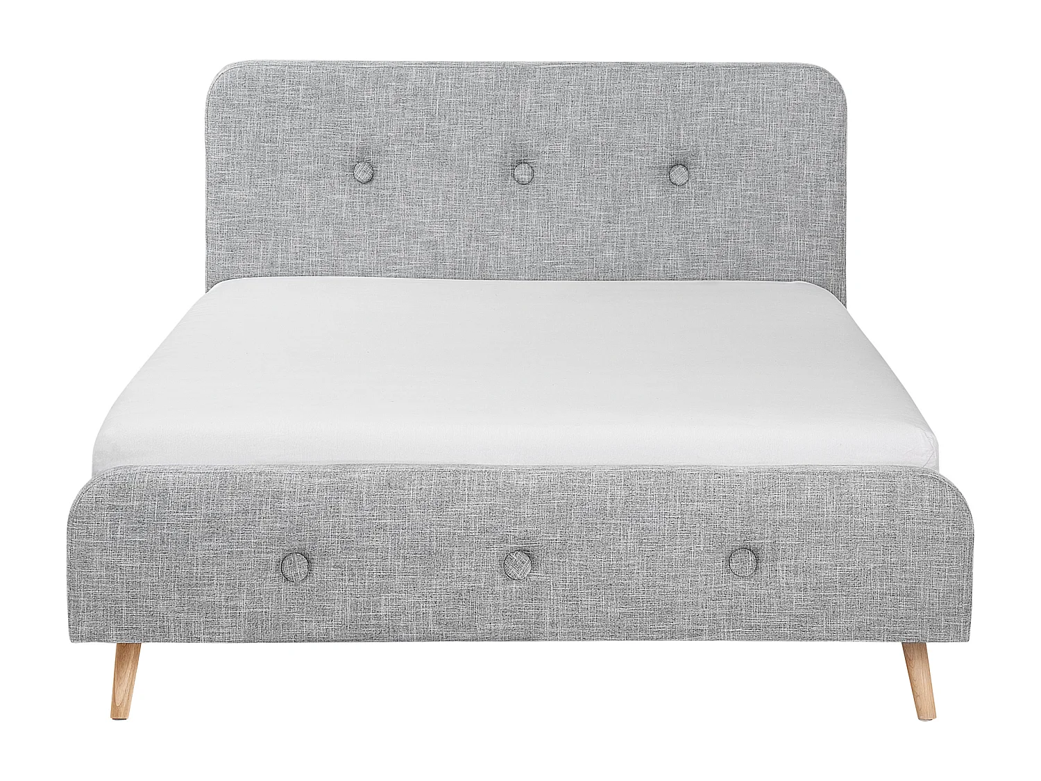 Lit avec sommier Tissu RENNES 180 x 200 cm Gris clair