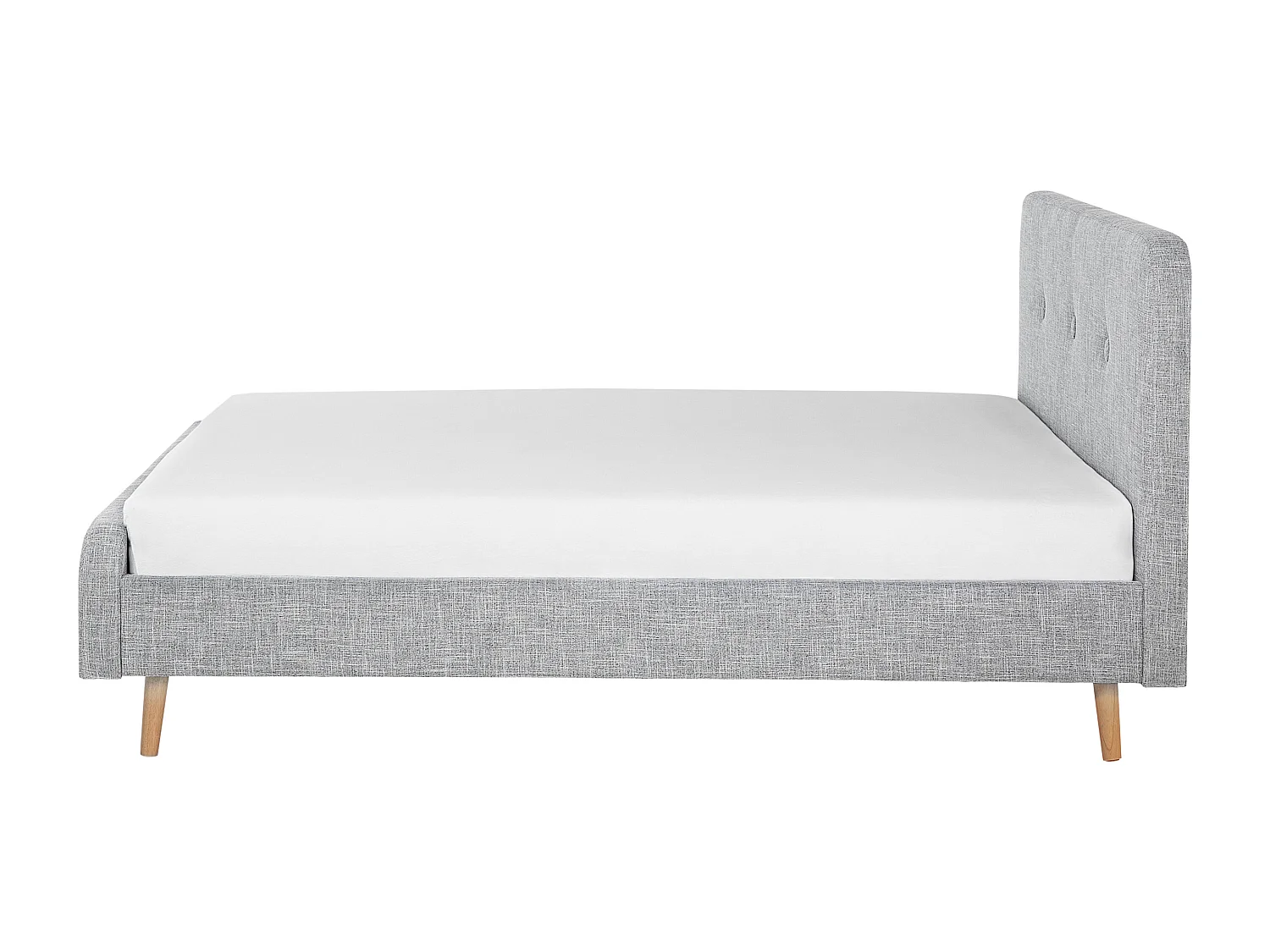 Lit avec sommier Tissu RENNES 180 x 200 cm Gris clair