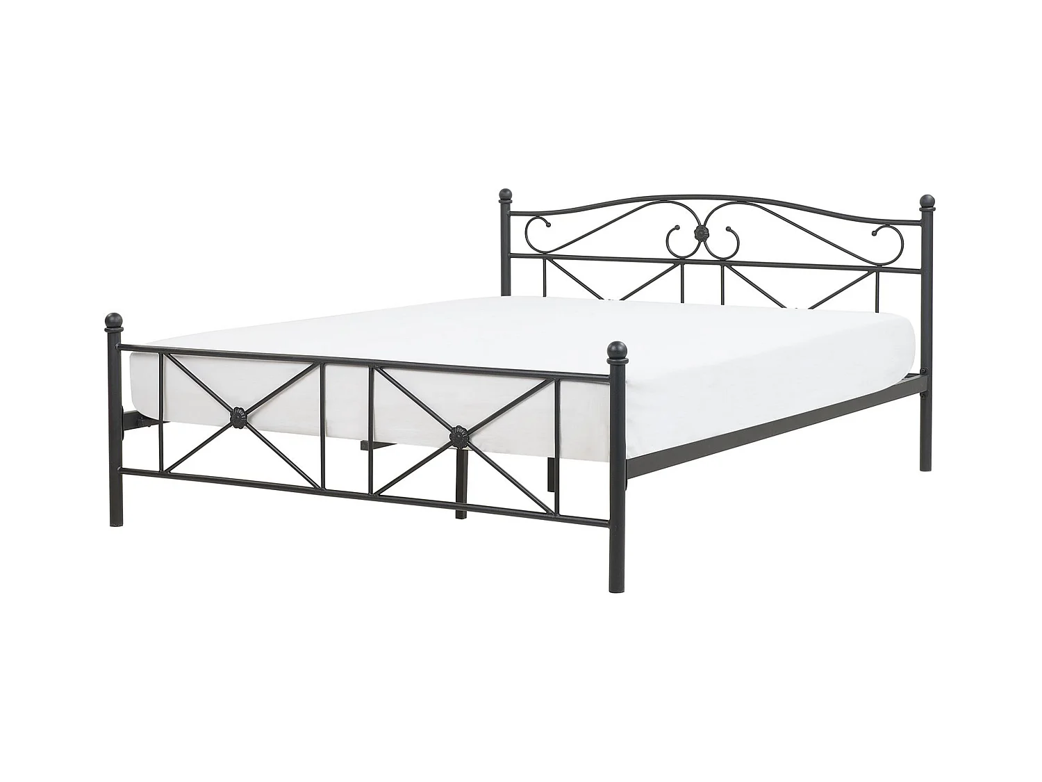 Zeitlos schönes Metallbett in schlichtem Design 160 x 200 cm schwarz Rodez