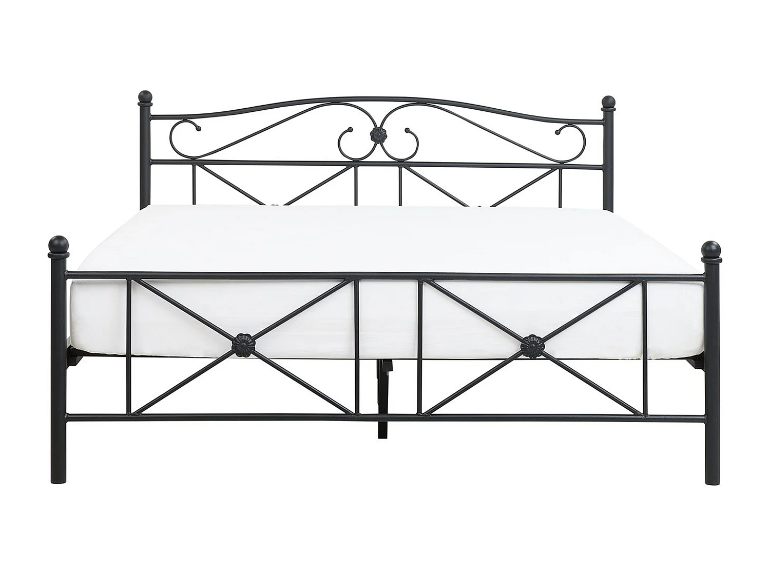 Lit avec sommier Métal RODEZ 160 x 200 cm Noir