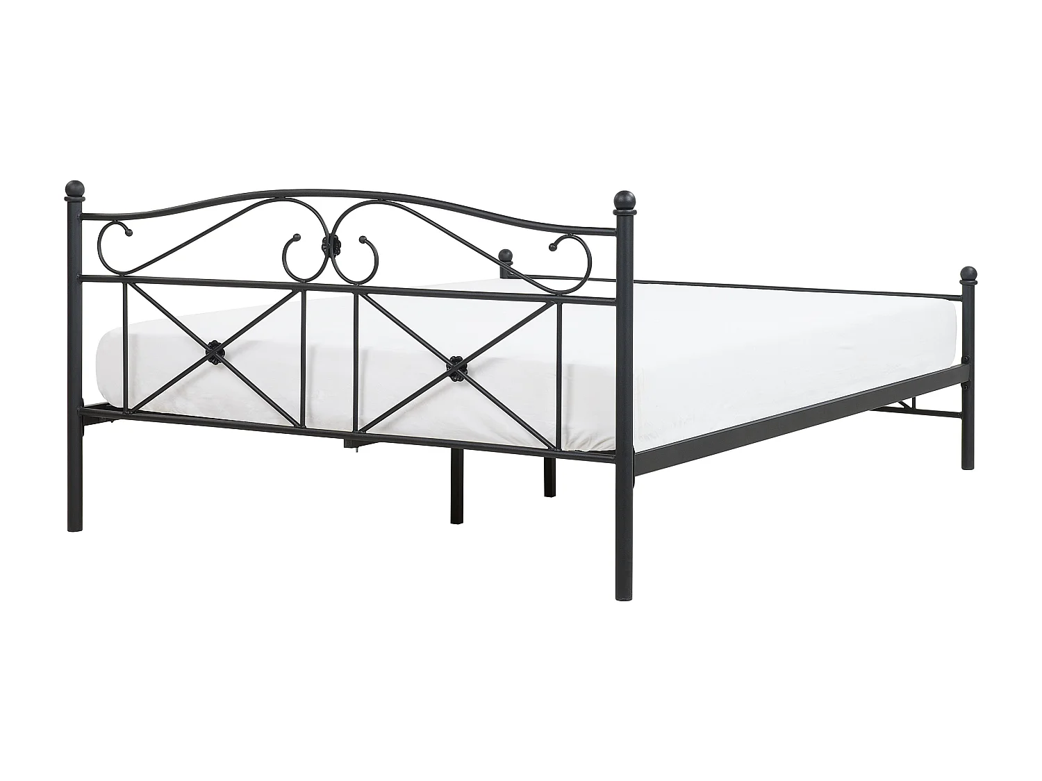 Lit avec sommier Métal RODEZ 160 x 200 cm Noir
