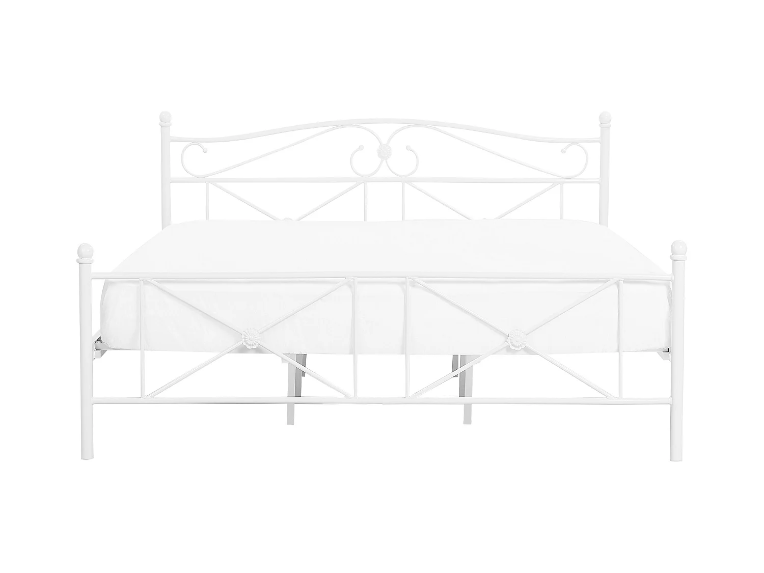 Letto Metallo RODEZ 140 x 200 cm Bianco
