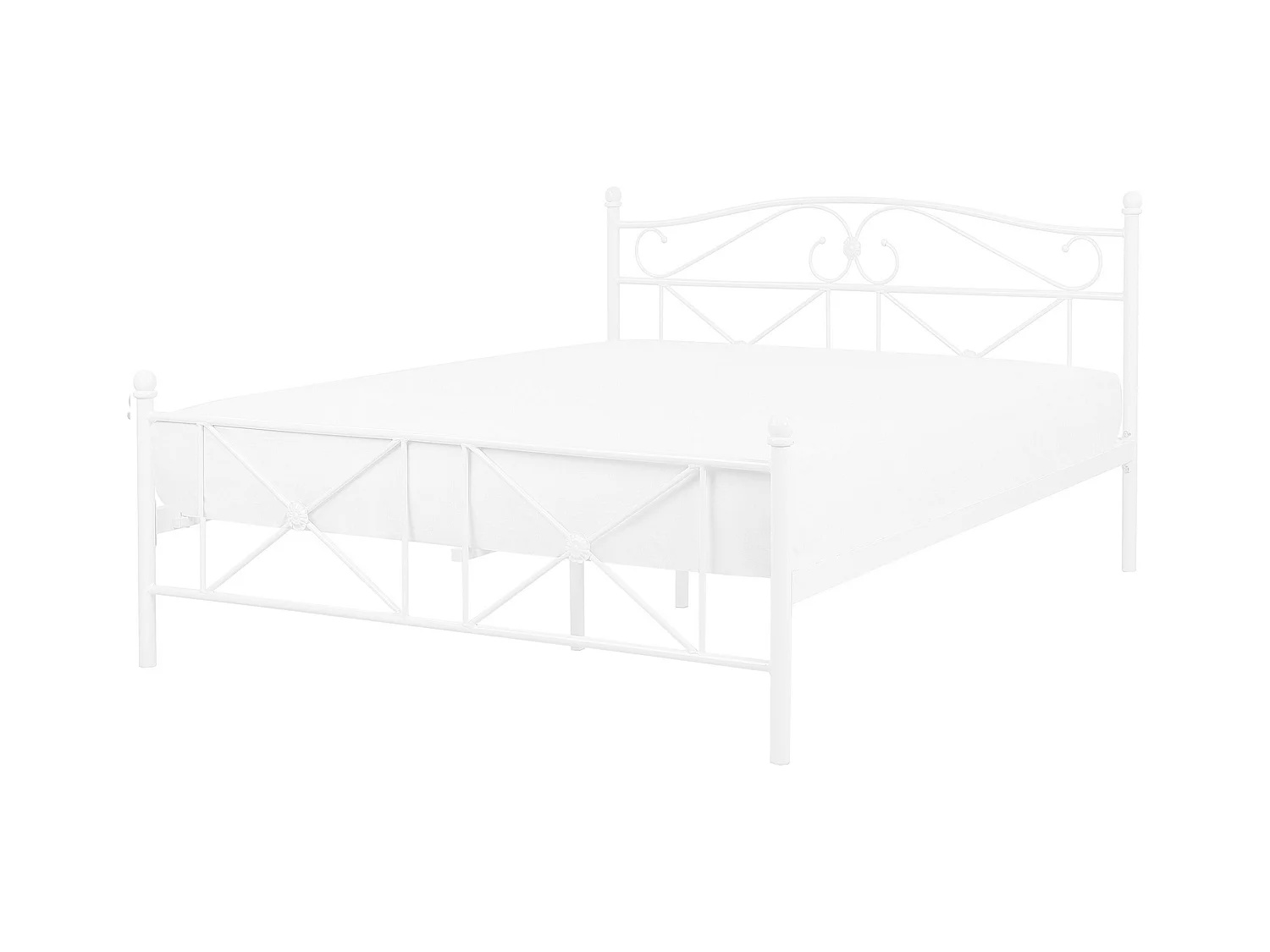 Lit avec sommier Métal RODEZ 140 x 200 cm Blanc