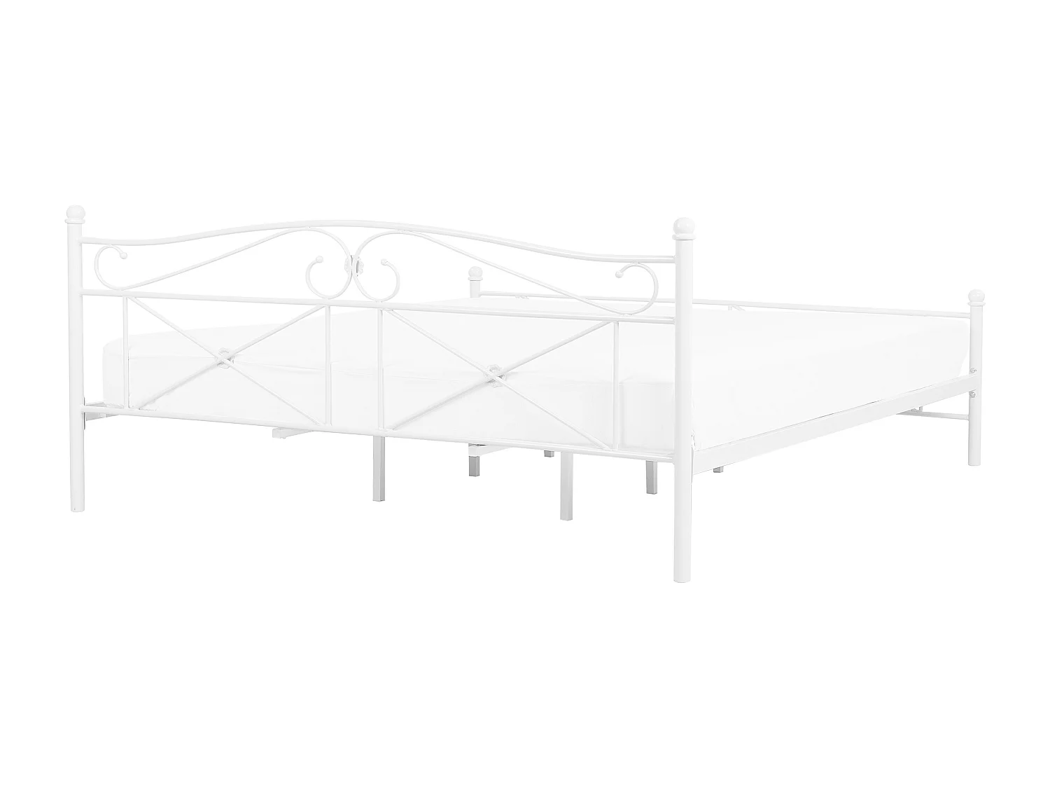 Zeitlos schönes Metallbett in schlichtem Design 140 x 200 cm weiß Rodez