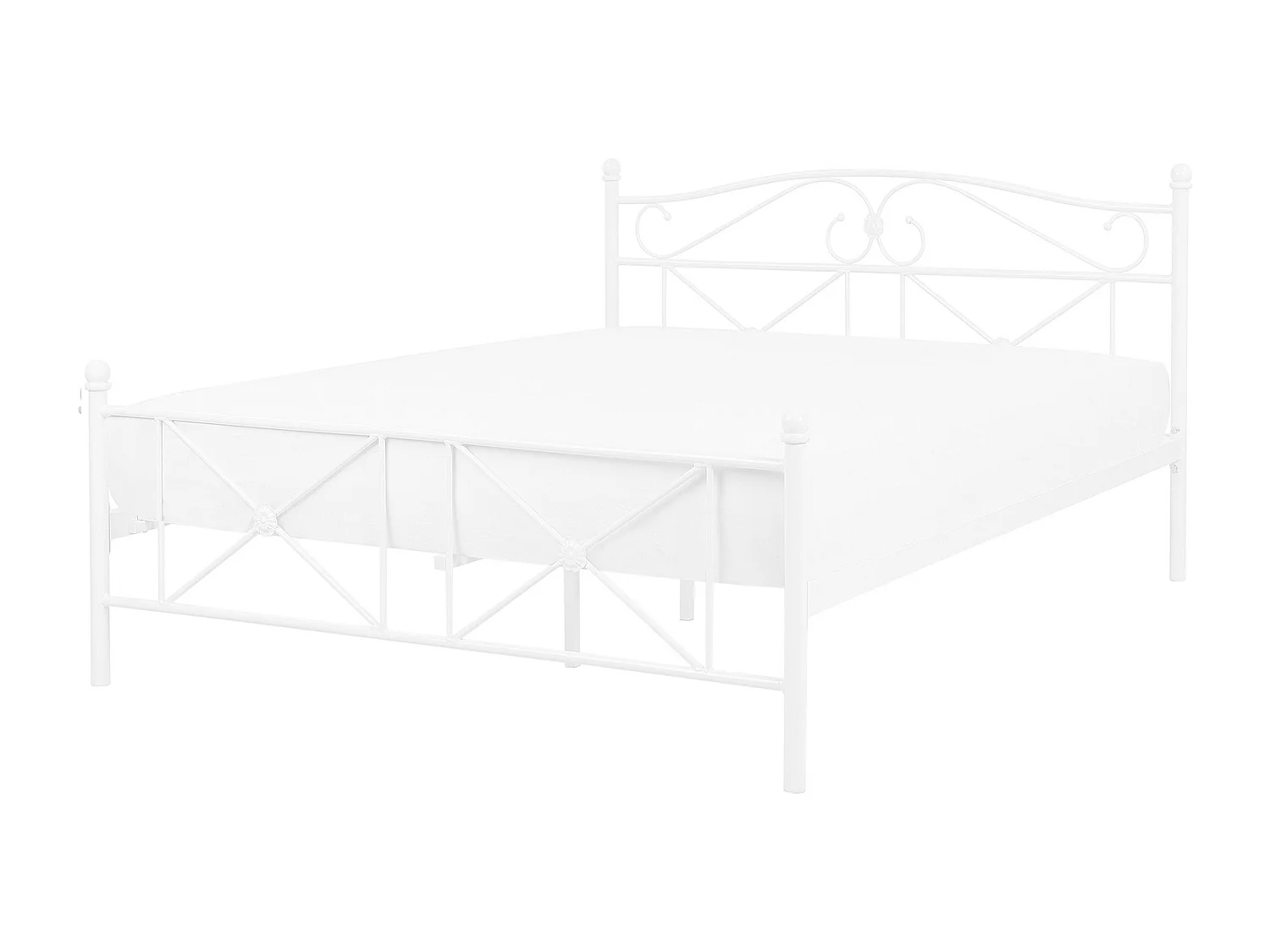 Zeitlos schönes Metallbett in schlichtem Design 140 x 200 cm weiß Rodez